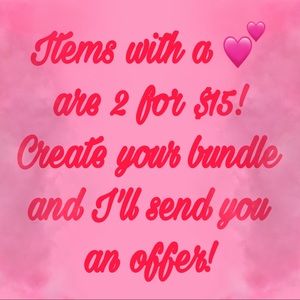 2 for $15 on items with a 💕